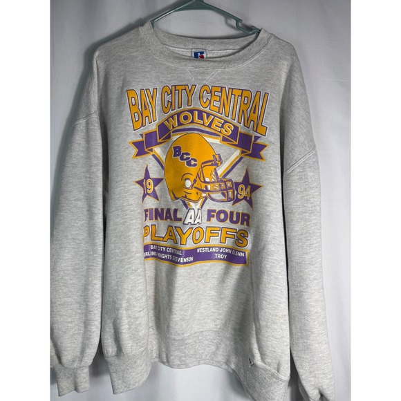 VTG Bay City Central 1994 Football Playoffs Russell Athletic Sweatshirt XXL - Picture 1 of 10